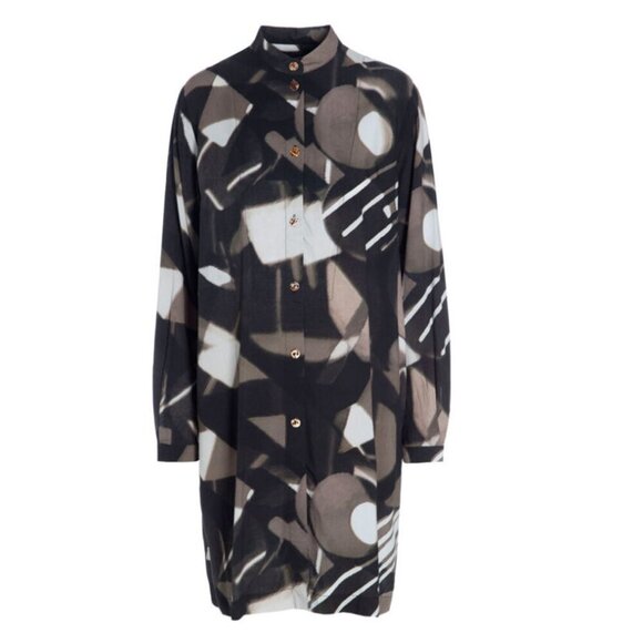 Bitte Kai Rand Spot & Ray Button Up Shirt Dress with Side Slits - 35606 - Picture 1 of 11